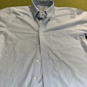 LL Bean Shirt Mens 15 REG Medium Wrinkle Free Traditional Fit Button Up‎ SS Blue